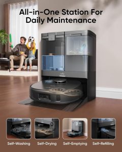 eufy X10 Pro Omni Robot Vacuum and Mop Combo,Dual Mops with 12 mm Auto-Lift