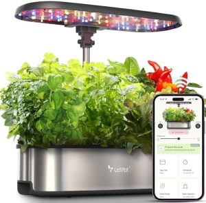 LETPOT LPH-SE Hydroponics Growing System, 12 Pods Smart Indoor Herb Garden Kit with APP & WiFi Control, 24W LED, 5.5L Tank