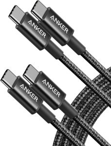Anker USB C to USB C Cable, 60W Fast Charging Cable (2-Pack, 6 ft, Black)