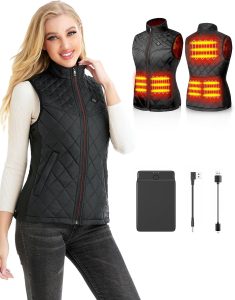 Kintiwe Heated Vest for Women with 12000mAh Power Bank, 5 Heating Zones, 3 Temperature Levels